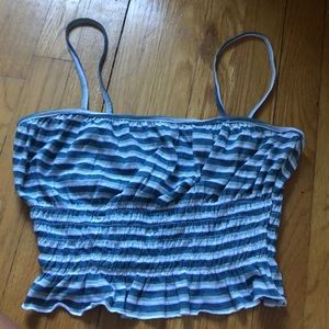 Blue, green and white tank top